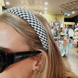 White & Black Checked Headband