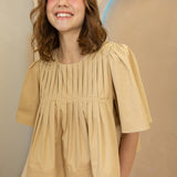 Paige Pleated Short Sleeve Blouse