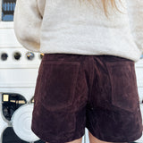 Not Sorry Suede High-Rise Shorts