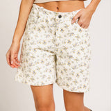 Ditsy Bermuda Denim Mom Shorts