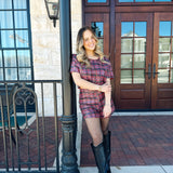 Payton Plaid Sequin Top and Shorts Set