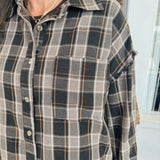 Posy Plaid Oversized Button Down