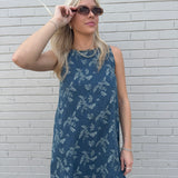 Faye Floral Denim Shift Dress