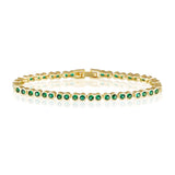 Bezel Tennis Bracelet- Emerald