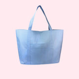 Baby Blue Preppy Stripe Wipeable Big Mama Tote