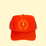 Strong as a mother™Embroidered Trucker Hat - Orange
