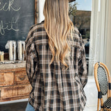 Posy Plaid Oversized Button Down