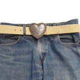 Western Heart Buckle w. Genuine Suede Belt