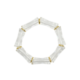 Clear Acrylic Bamboo Bracelet with Gold Accents