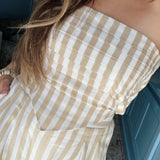 Saturday Striped Scarf Tube Top & Wide Leg Pants Set
