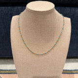 Dainty 18K Gold & Turquoise Chain Necklace