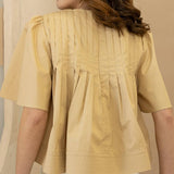 Paige Pleated Short Sleeve Blouse
