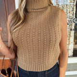 Easy Knit Sweater Cable Ribbed Pullover Vest