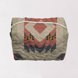 Adeline Patchwork Coral Quilted Makeup Bag
