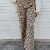 Waylon Washed Leopard Print Stud Pants