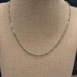 Dainty 18K Gold & Turquoise Chain Necklace