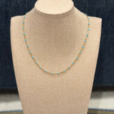 Dainty 18K Gold & Turquoise Chain Necklace