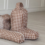 Anthia Gingham Brown Quilted Boot Bag