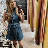Reese Ruffle Denim Dress