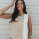 Sam Scallop Linen Sleeveless Top