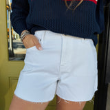 Ava White 4" Inseam A Line Shorts