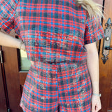 Payton Plaid Sequin Top and Shorts Set