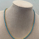 3mm Turquoise & 18K Gold Tennis Necklace