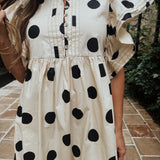 Rory Ruffle Sleeve Polka Dot Dress