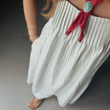 Summer Stripe Pleated Maxi Dress