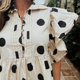 Rory Ruffle Sleeve Polka Dot Dress