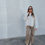 Waylon Washed Leopard Print Stud Pants