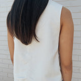 Sam Scallop Linen Sleeveless Top