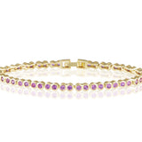 Bezel Tennis Bracelet- Pink
