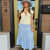 Greyson Gingham Tiered Maxi Skirt