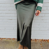 Uptown Long Satin Skirt