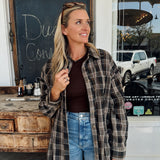 Posy Plaid Oversized Button Down