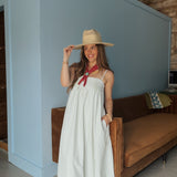 Summer Stripe Pleated Maxi Dress