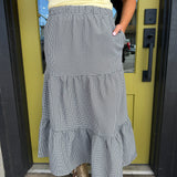 Greyson Gingham Tiered Maxi Skirt