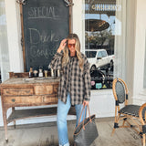 Posy Plaid Oversized Button Down