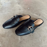 Stakes Side Buckle Mule