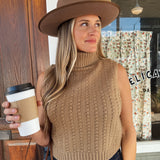 Easy Knit Sweater Cable Ribbed Pullover Vest