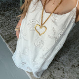 Star Fish Embroidery Eyelet Maxi Dress
