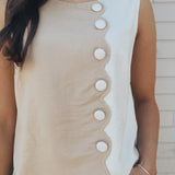 Sam Scallop Linen Sleeveless Top