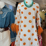 Eva Feather Dress | Orange Dot