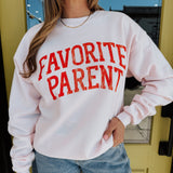 Favorite Parent Sweatshirt - hanes / pink / red
