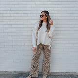 Waylon Washed Leopard Print Stud Pants