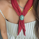 Scarf Slide Oval Turquoise Stone