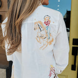 West Texas Embroidered Linen Blouse