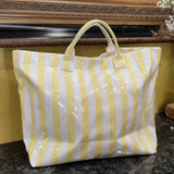Glossy Striped Tote