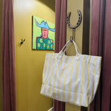 Glossy Striped Tote